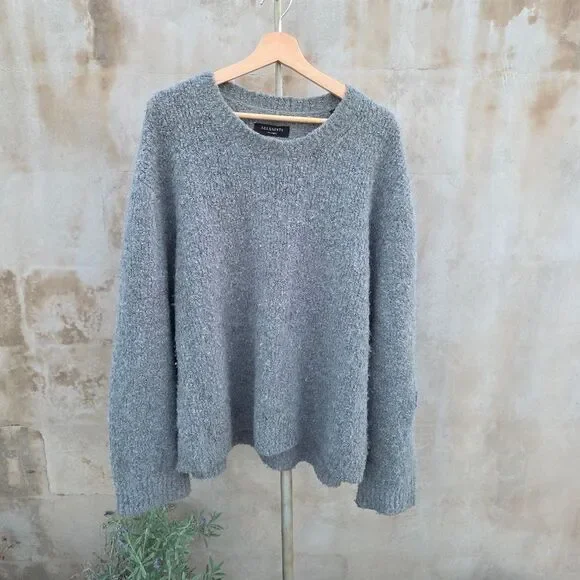 All saints oversized nubby textured gray sweater - Picture 7 of 7